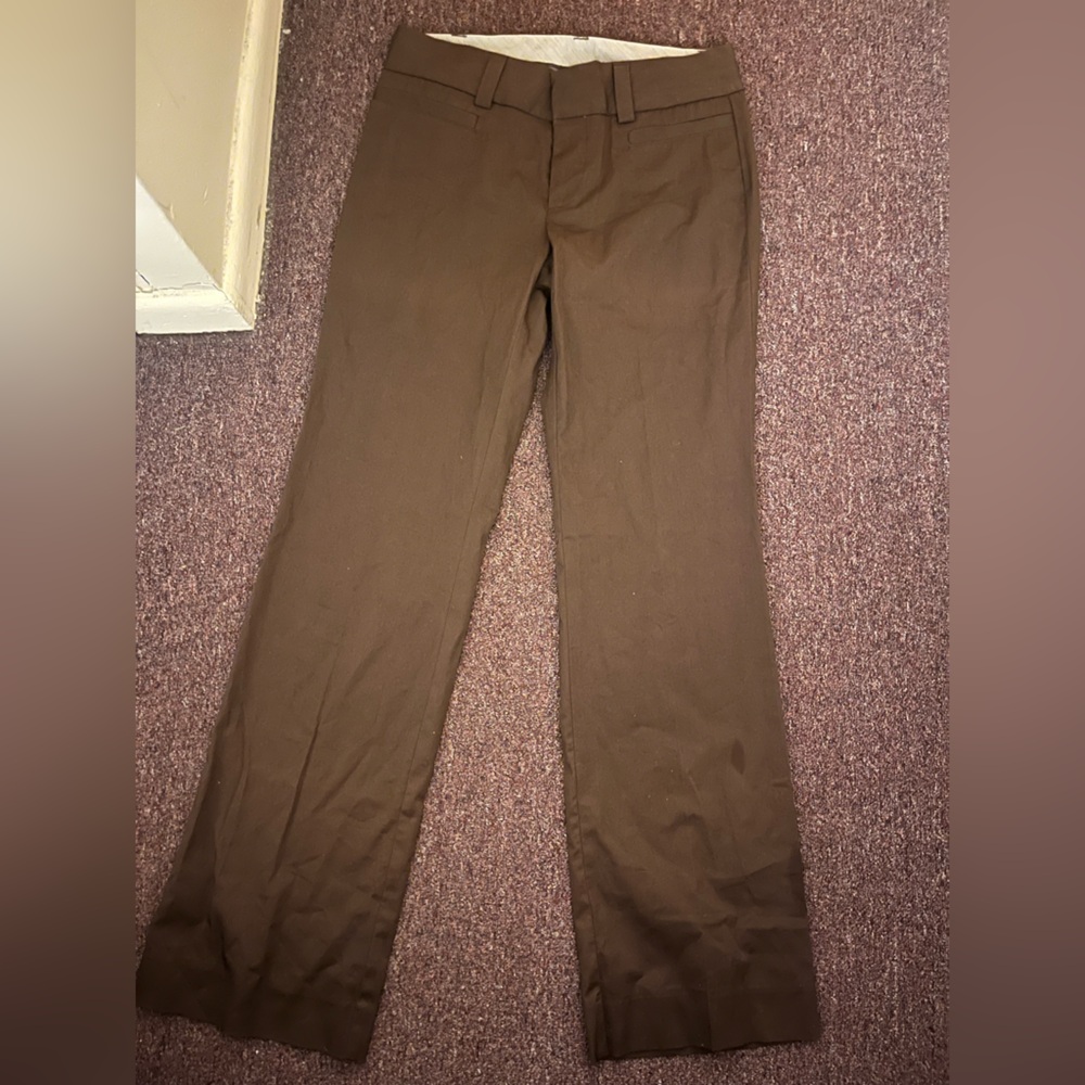 GAP Women's Curvy Fit Flared Leg Brown Chinos